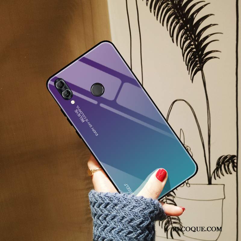 Futerał Huawei P Smart 2019 Ochraniacz Na Telefon Kolor Gradientu, Etui Huawei P Smart 2019 Niebieski Szkło Hartowane