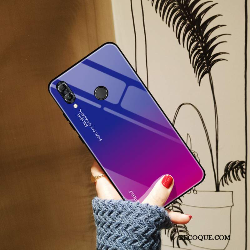 Futerał Huawei P Smart 2019 Ochraniacz Na Telefon Kolor Gradientu, Etui Huawei P Smart 2019 Niebieski Szkło Hartowane