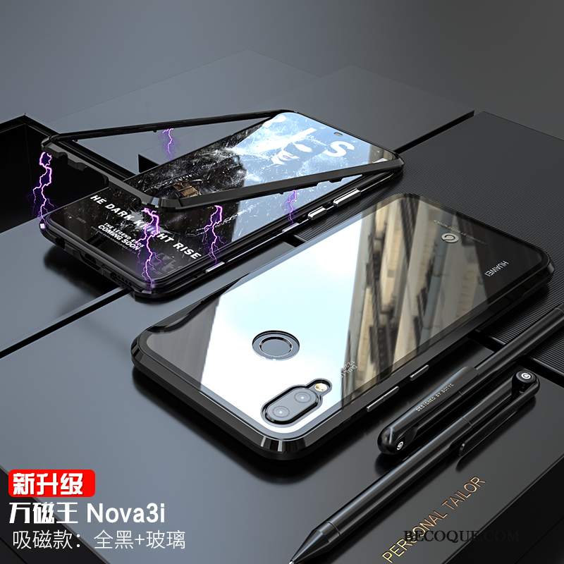 Futerał Huawei P Smart+ Metal Szkło Anti-fall, Etui Huawei P Smart+ Kreatywne Osobowośćna Telefon