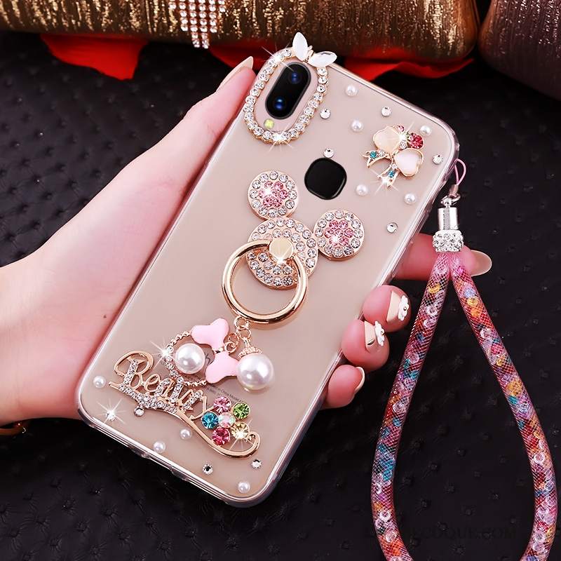 Futerał Huawei P Smart+ Ochraniacz Biały Ring, Etui Huawei P Smart+ Rhinestone Na Telefon