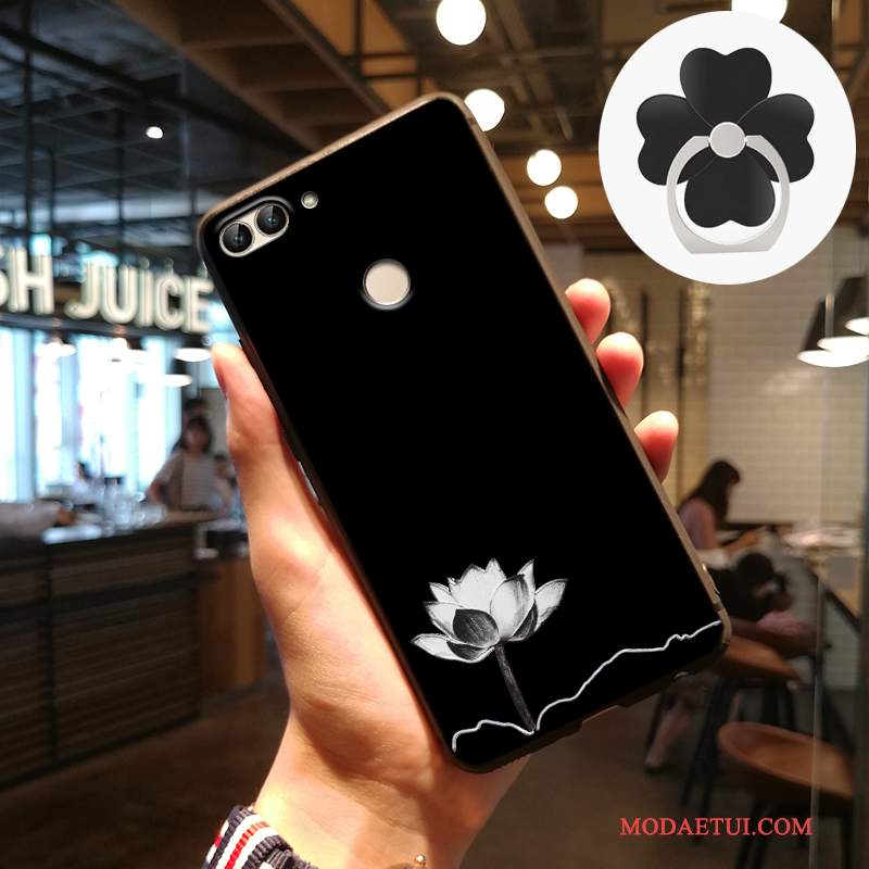 Futerał Huawei P Smart Silikonowe Anti-fallna Telefon, Etui Huawei P Smart Relief Czarny Nubuku