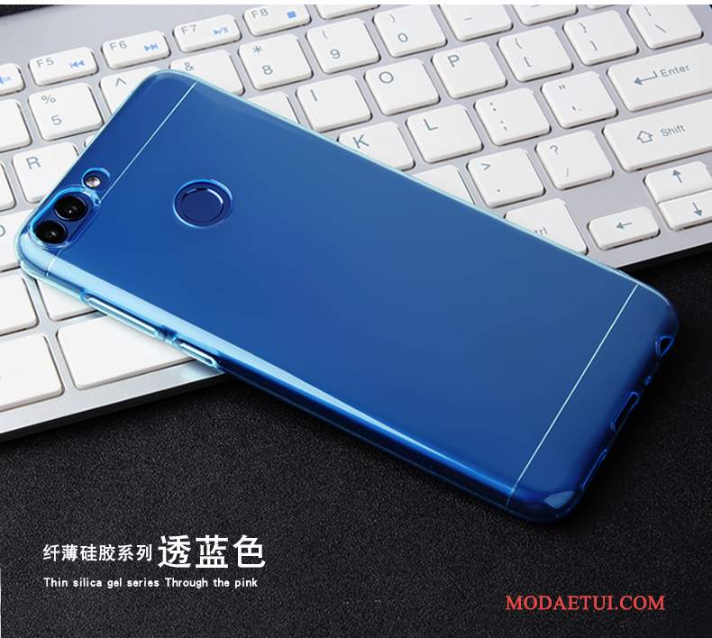 Futerał Huawei P Smart Silikonowe Na Telefon Niebieski, Etui Huawei P Smart Ochraniacz Anti-fall Przezroczysty