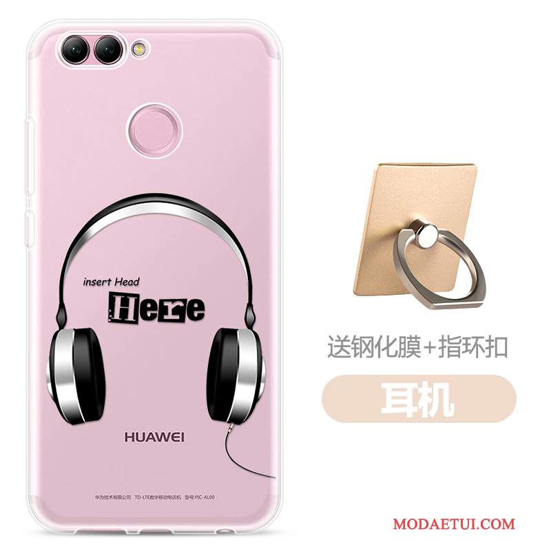 Futerał Huawei P Smart Silikonowe Tendencja Przezroczysty, Etui Huawei P Smart Ochraniacz Różowena Telefon