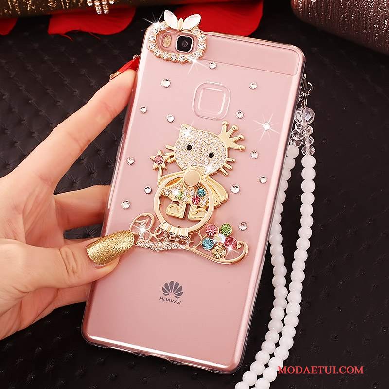 Futerał Huawei P10 Lite Silikonowe Ringna Telefon, Etui Huawei P10 Lite Ochraniacz Różowe Młodzież