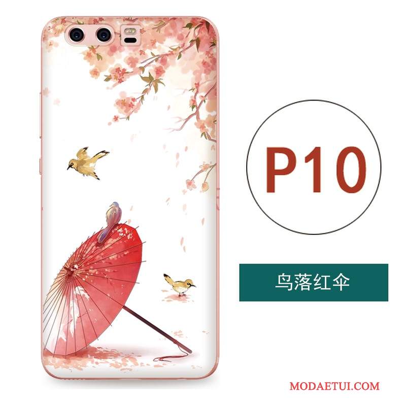 Futerał Huawei P10 Miękki Różowe Anti-fall, Etui Huawei P10 Relief Sztukana Telefon