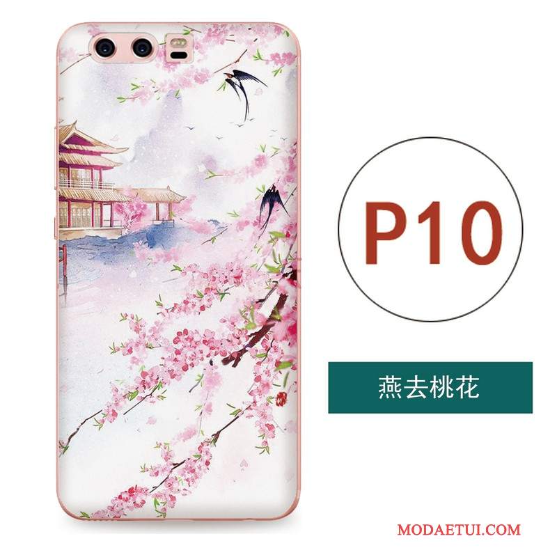 Futerał Huawei P10 Miękki Różowe Anti-fall, Etui Huawei P10 Relief Sztukana Telefon