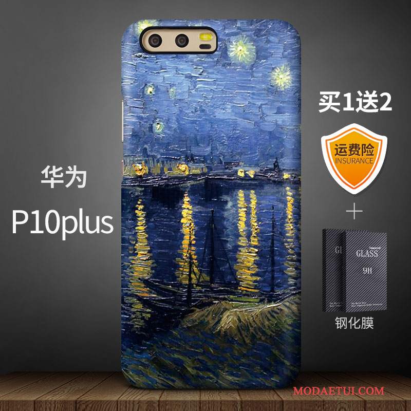 Futerał Huawei P10 Plus Kreatywne Sztukana Telefon, Etui Huawei P10 Plus Niebieski Nubuku