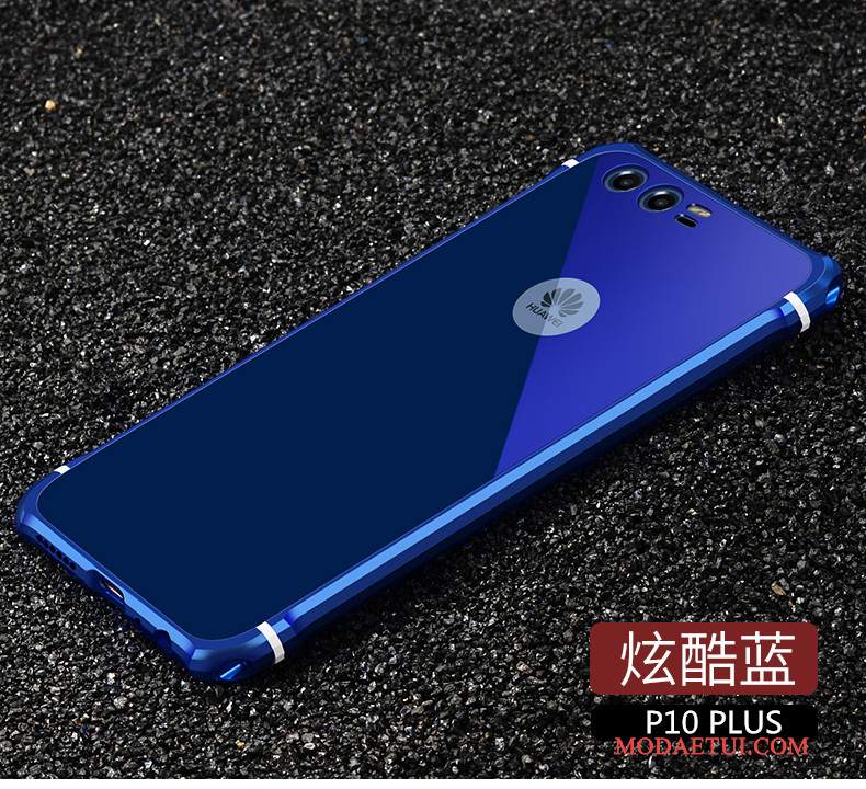 Futerał Huawei P10 Plus Metal Granica Czarny, Etui Huawei P10 Plus Ochraniacz Cienkie Proste