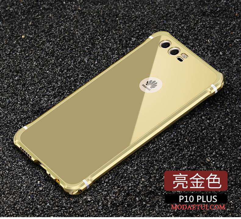 Futerał Huawei P10 Plus Metal Granica Czarny, Etui Huawei P10 Plus Ochraniacz Cienkie Proste