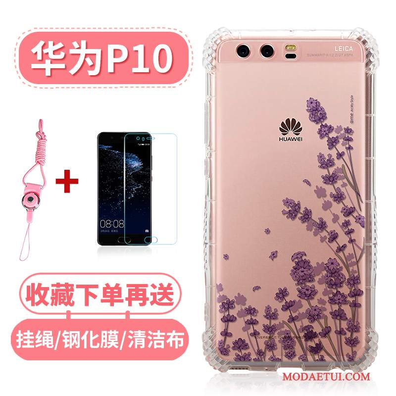 Futerał Huawei P10 Silikonowe Przezroczysty Różowe, Etui Huawei P10 Miękki Balon Anti-fall