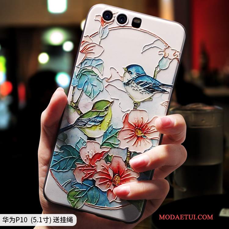 Futerał Huawei P10 Torby Etnicznyna Telefon, Etui Huawei P10 Silikonowe Chiński Styl Niebieski