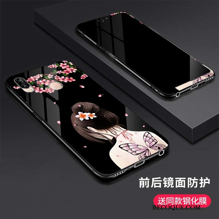 Futerał Huawei P20 Lite Kreatywne Modna Marka Szkło Hartowane, Etui Huawei P20 Lite Ochraniacz Czarnyna Telefon