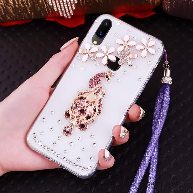 Futerał Huawei P20 Lite Rhinestone Młodzież Purpurowy, Etui Huawei P20 Lite Miękki Na Telefon