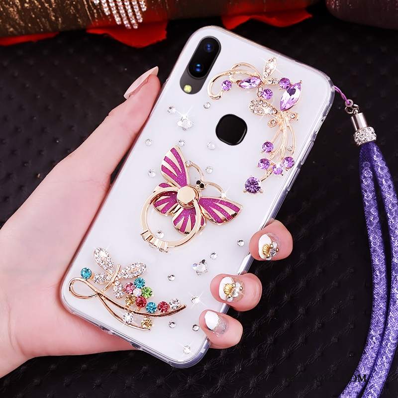 Futerał Huawei P20 Lite Rhinestone Młodzież Purpurowy, Etui Huawei P20 Lite Miękki Na Telefon