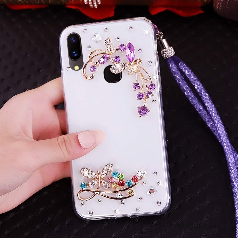 Futerał Huawei P20 Lite Rhinestone Młodzież Purpurowy, Etui Huawei P20 Lite Miękki Na Telefon