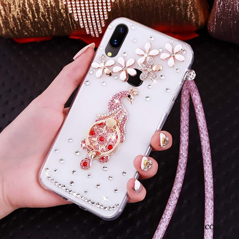 Futerał Huawei P20 Lite Rhinestone Młodzież Purpurowy, Etui Huawei P20 Lite Miękki Na Telefon