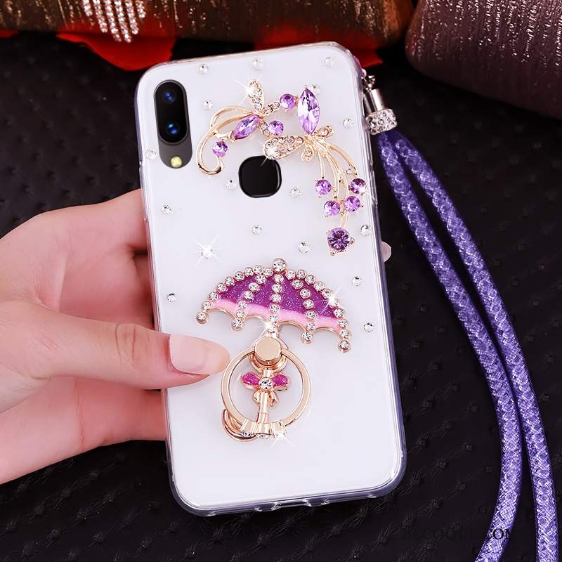 Futerał Huawei P20 Lite Rhinestone Młodzież Purpurowy, Etui Huawei P20 Lite Miękki Na Telefon