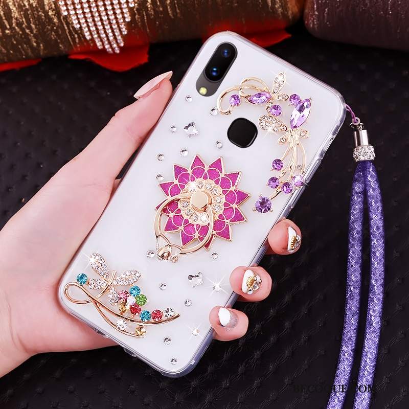 Futerał Huawei P20 Lite Rhinestone Młodzież Purpurowy, Etui Huawei P20 Lite Miękki Na Telefon