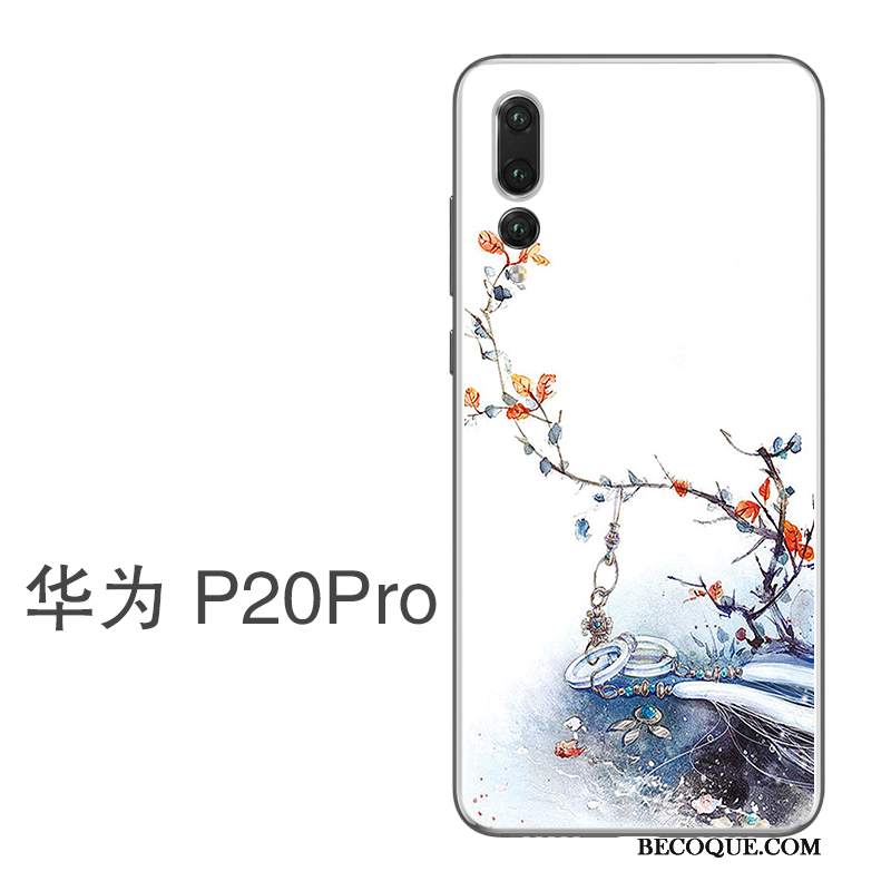 Futerał Huawei P20 Pro Silikonowe Wiszące Ozdoby Cienkie, Etui Huawei P20 Pro Ochraniacz Na Telefon Biały