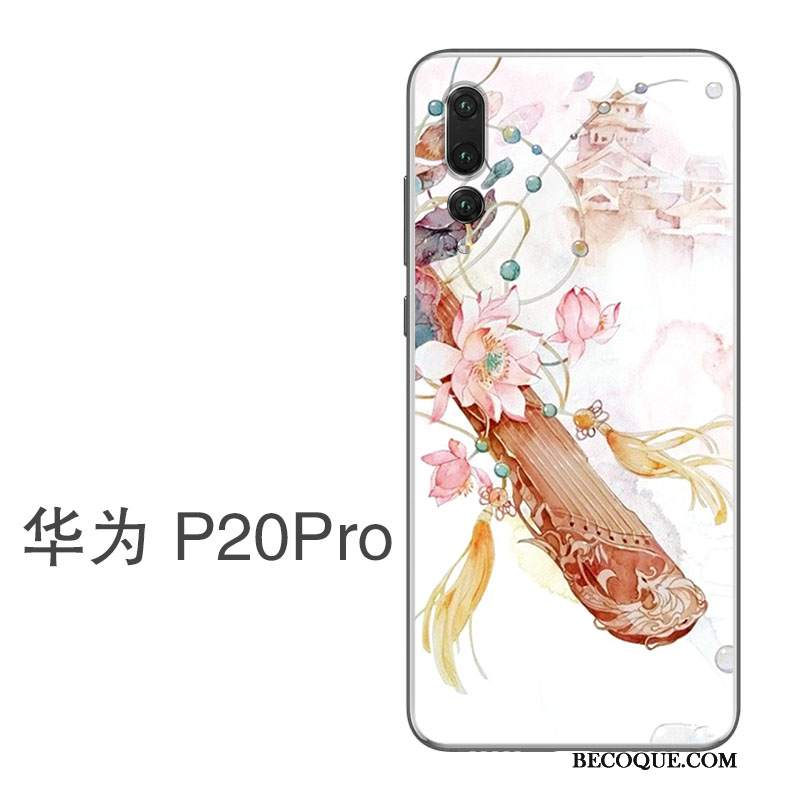 Futerał Huawei P20 Pro Silikonowe Wiszące Ozdoby Cienkie, Etui Huawei P20 Pro Ochraniacz Na Telefon Biały