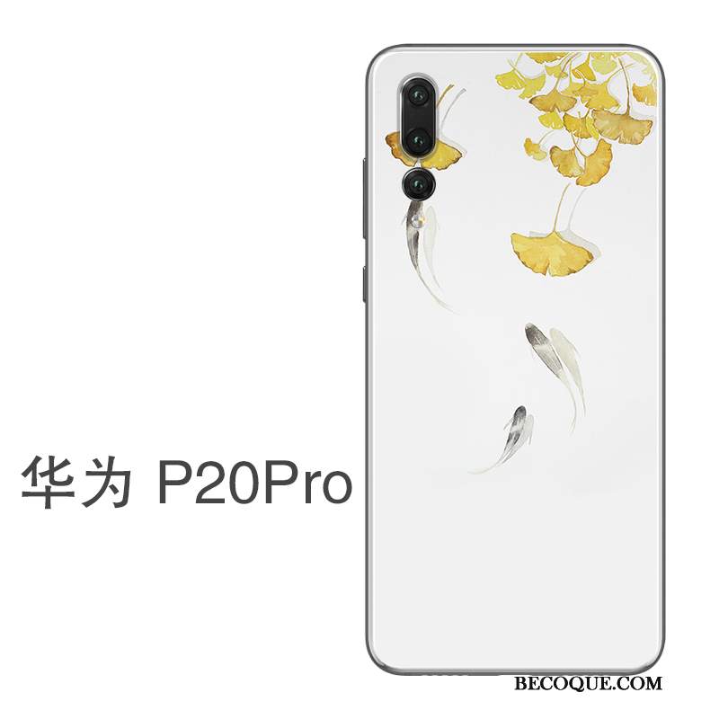 Futerał Huawei P20 Pro Silikonowe Wiszące Ozdoby Cienkie, Etui Huawei P20 Pro Ochraniacz Na Telefon Biały