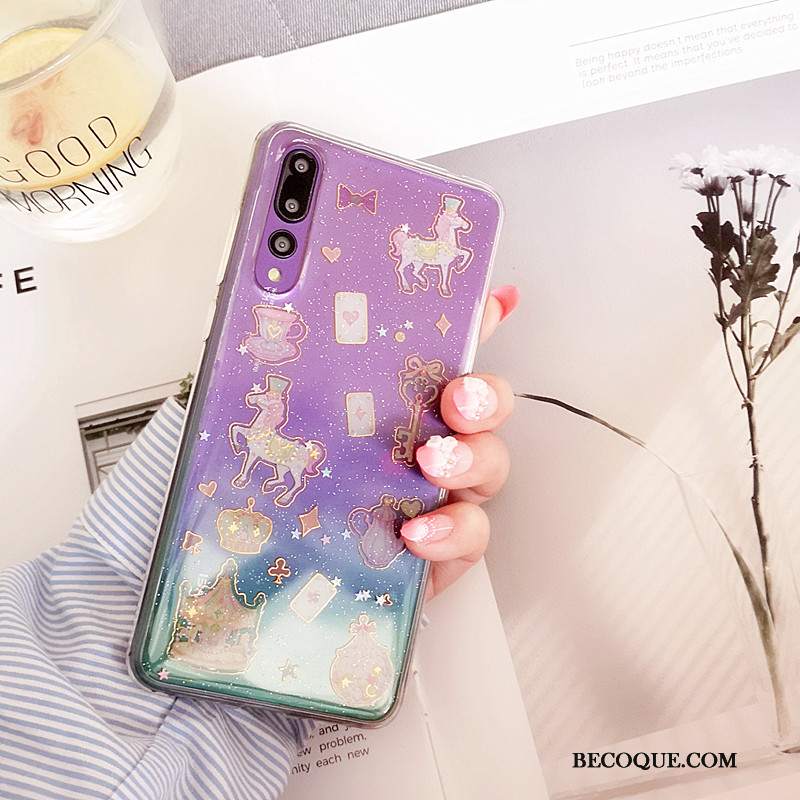 Futerał Huawei P20 Pro Torby Dostosowane Purpurowy, Etui Huawei P20 Pro Miękki Piękny Przezroczysty