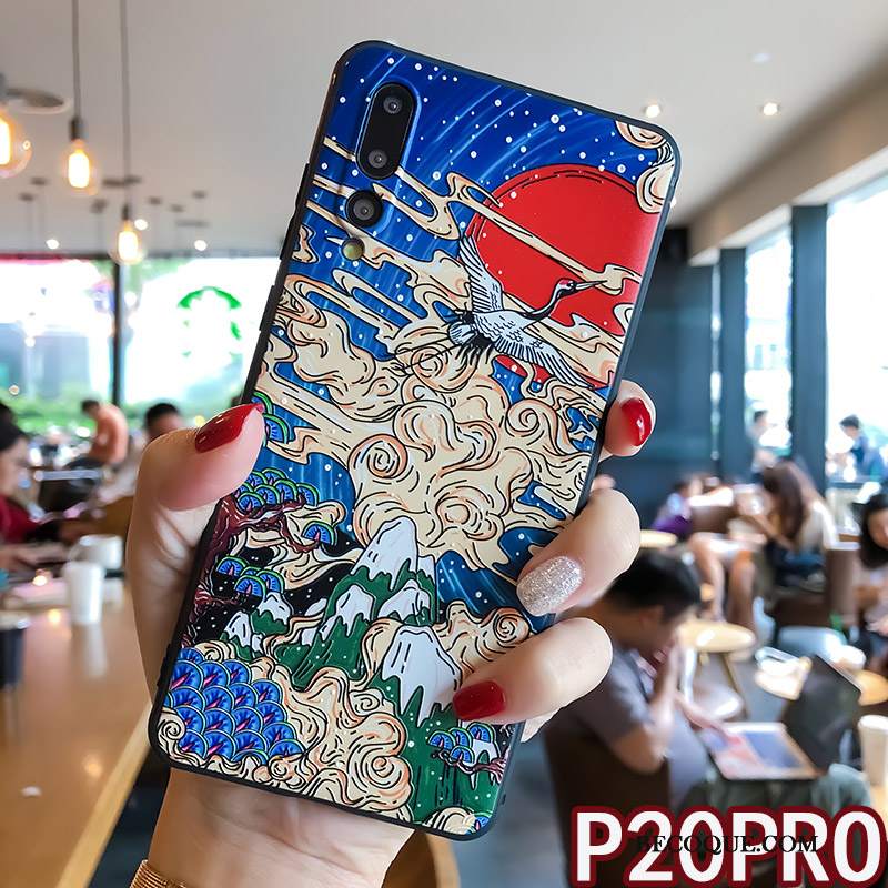 Futerał Huawei P20 Pro Torby Osobowość Ring, Etui Huawei P20 Pro Miękki Modna Marka Niebieski