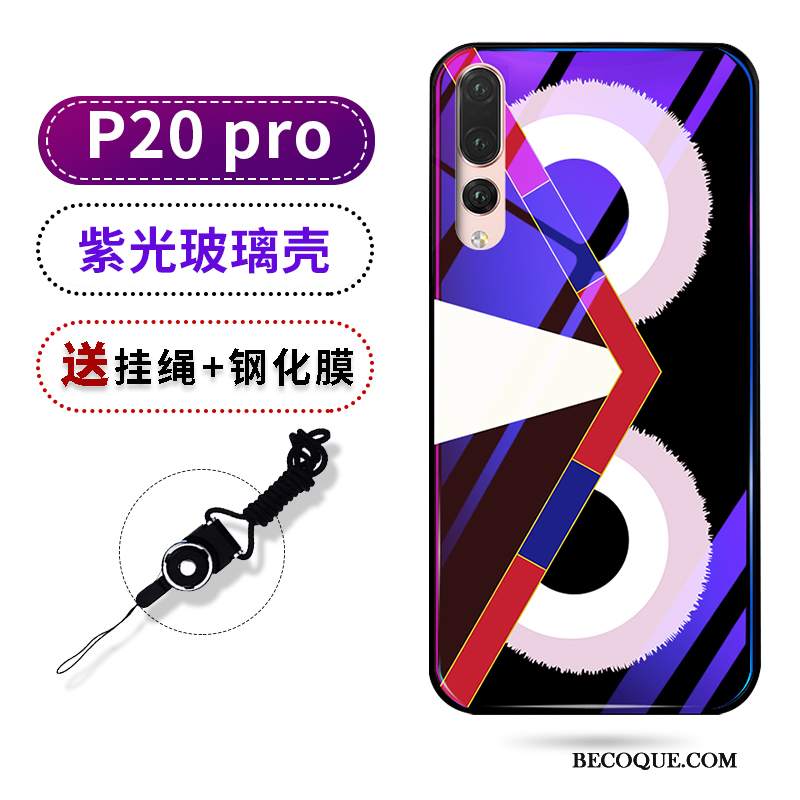 Futerał Huawei P20 Pro Torby Szkło Lustro, Etui Huawei P20 Pro Kreatywne Fioletowy Tendencja