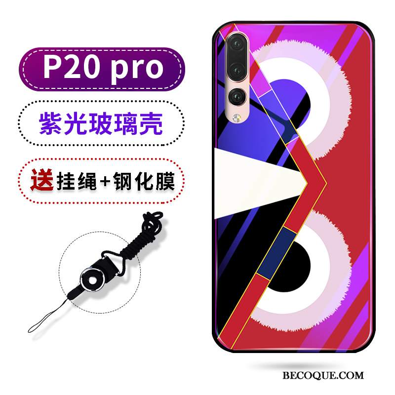 Futerał Huawei P20 Pro Torby Szkło Lustro, Etui Huawei P20 Pro Kreatywne Fioletowy Tendencja