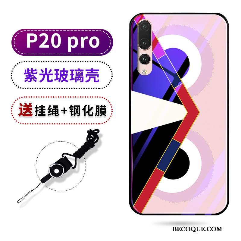 Futerał Huawei P20 Pro Torby Szkło Lustro, Etui Huawei P20 Pro Kreatywne Fioletowy Tendencja