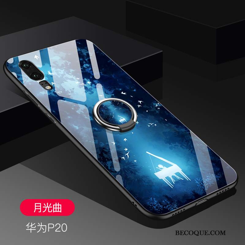 Futerał Huawei P20 Torby Osobowość Szkło, Etui Huawei P20 Silikonowe Anti-fall Czerwony Netto