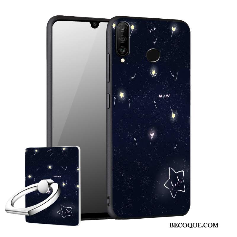 Futerał Huawei P30 Lite Ochraniacz Anti-fall Nubuku, Etui Huawei P30 Lite Miękki Na Telefon Niebieski