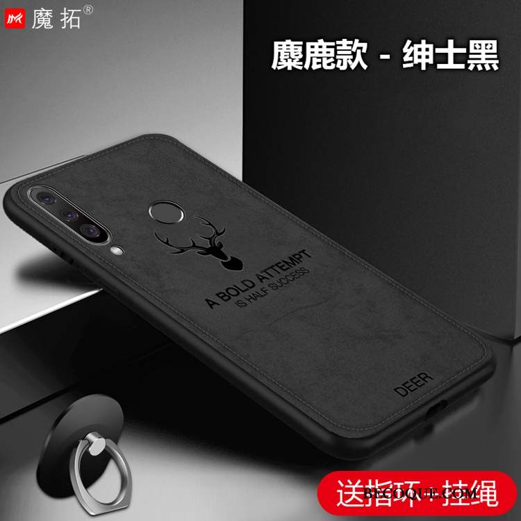Futerał Huawei P30 Lite Ochraniacz Czarny Płótno, Etui Huawei P30 Lite Na Telefon Ring