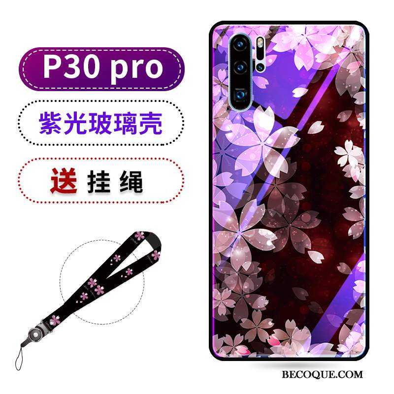 Futerał Huawei P30 Pro Kreatywne Sakura Wiszące Ozdoby, Etui Huawei P30 Pro Silikonowe Czerwony Netto Fioletowy