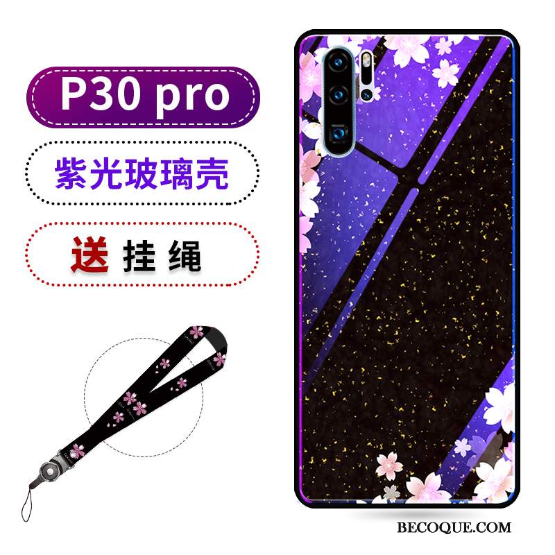 Futerał Huawei P30 Pro Kreatywne Sakura Wiszące Ozdoby, Etui Huawei P30 Pro Silikonowe Czerwony Netto Fioletowy