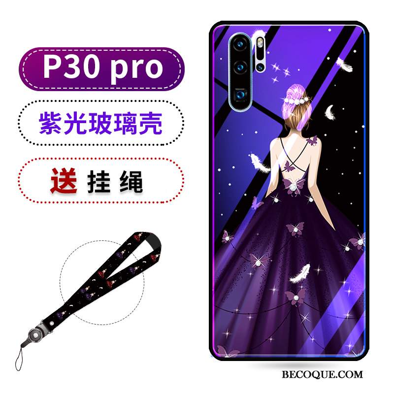 Futerał Huawei P30 Pro Kreatywne Sakura Wiszące Ozdoby, Etui Huawei P30 Pro Silikonowe Czerwony Netto Fioletowy