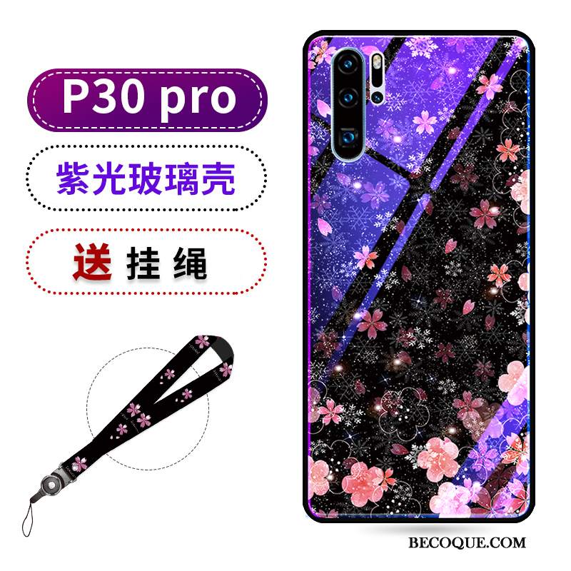 Futerał Huawei P30 Pro Kreatywne Sakura Wiszące Ozdoby, Etui Huawei P30 Pro Silikonowe Czerwony Netto Fioletowy