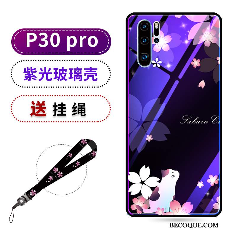 Futerał Huawei P30 Pro Kreatywne Sakura Wiszące Ozdoby, Etui Huawei P30 Pro Silikonowe Czerwony Netto Fioletowy