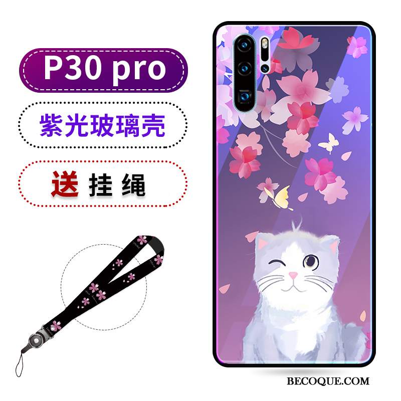 Futerał Huawei P30 Pro Kreatywne Sakura Wiszące Ozdoby, Etui Huawei P30 Pro Silikonowe Czerwony Netto Fioletowy