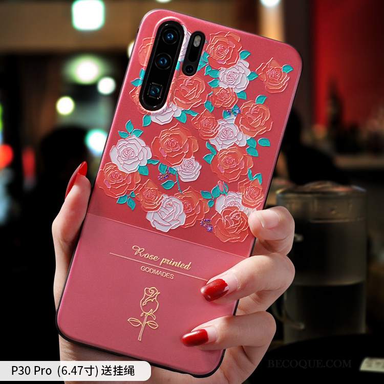 Futerał Huawei P30 Pro Miękki Osobowość Nubuku, Etui Huawei P30 Pro Moda Niebieskina Telefon