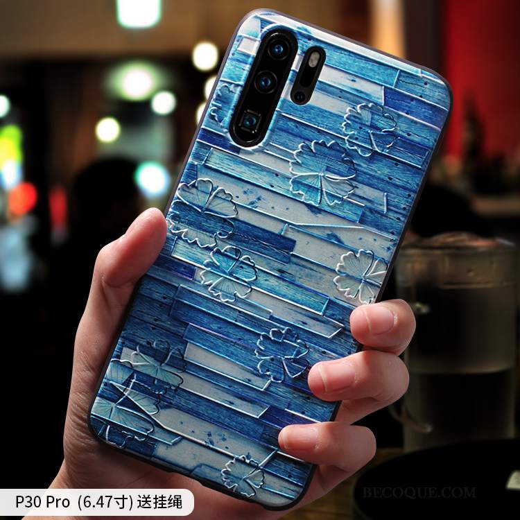 Futerał Huawei P30 Pro Ochraniacz Wiszące Ozdoby Cienkie, Etui Huawei P30 Pro Kreatywne Na Telefon Niebieski