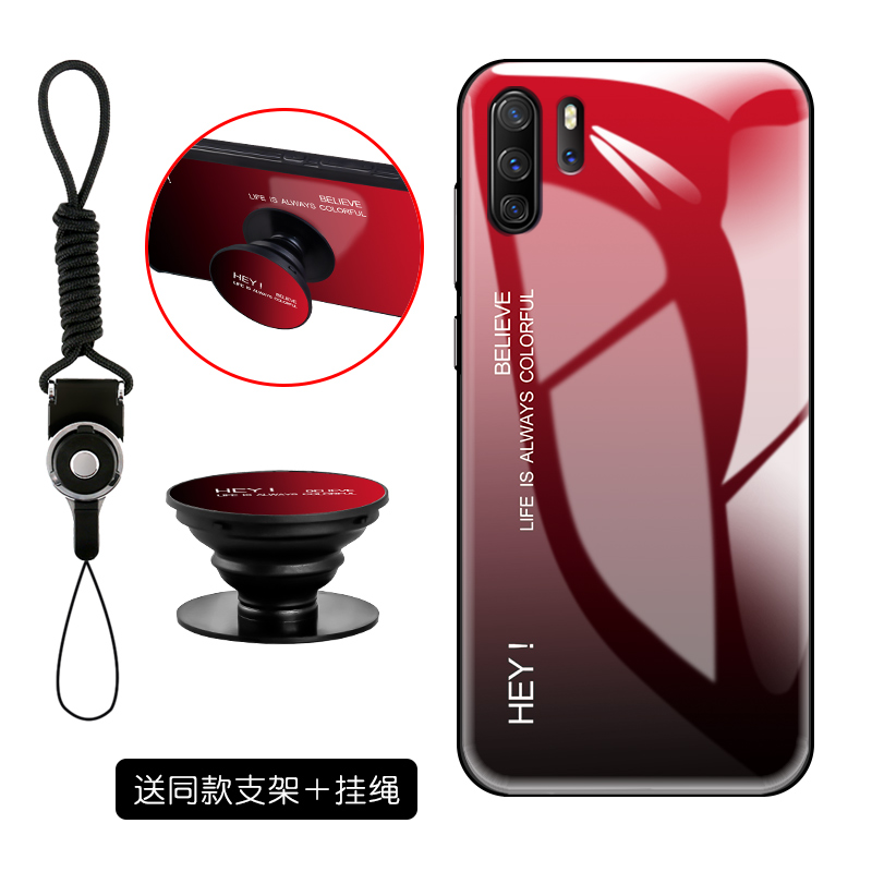 Futerał Huawei P30 Pro Silikonowe Lustrona Telefon, Etui Huawei P30 Pro Kreatywne Czerwony Netto Proste