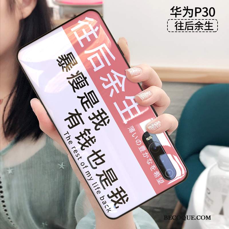 Futerał Huawei P30 Silikonowe Osobowość Anti-fall, Etui Huawei P30 Miękki Na Telefon Szkło