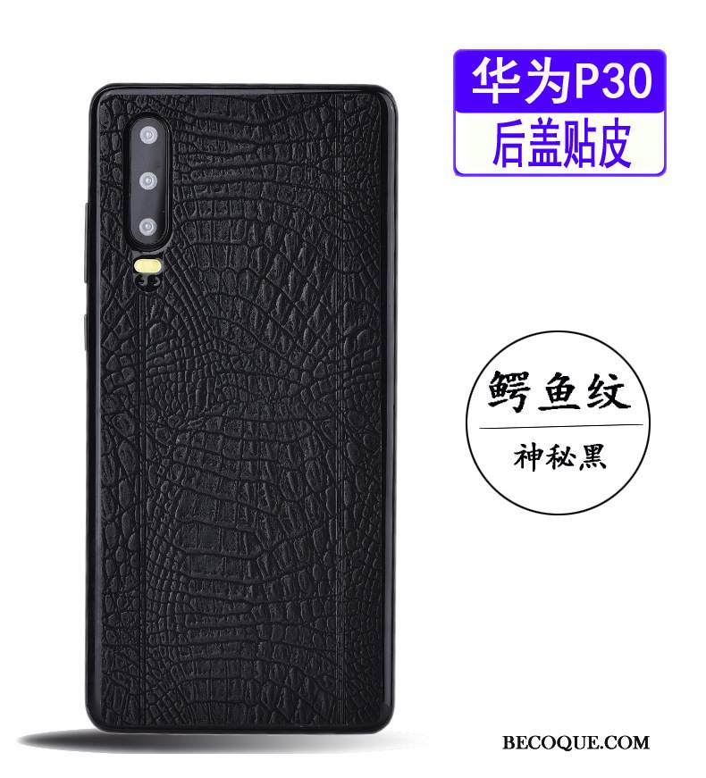Futerał Huawei P30 Skóra Biznes Wzór Krokodyla, Etui Huawei P30 Niebieskina Telefon