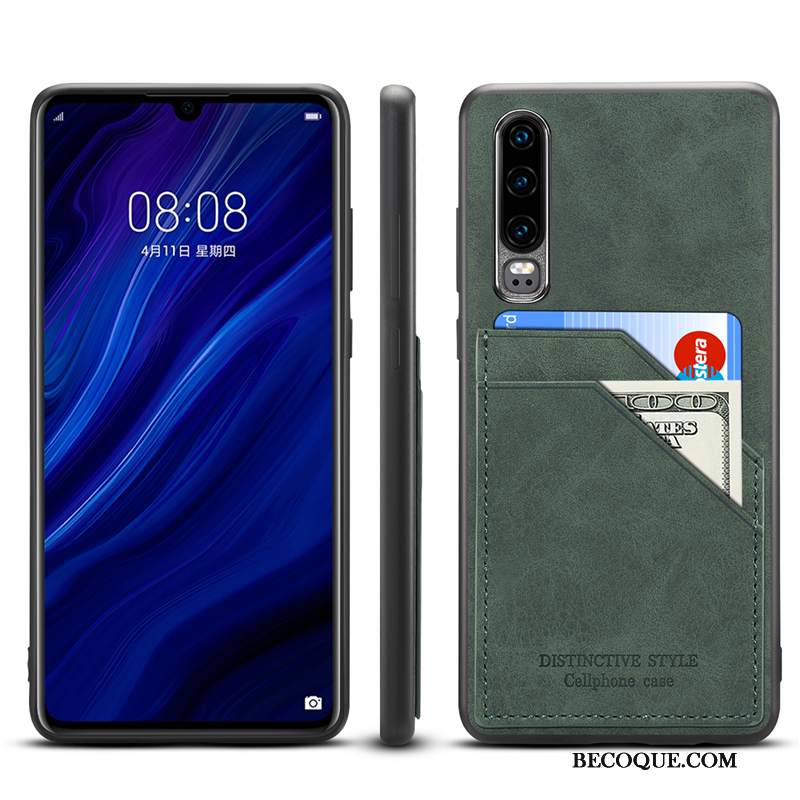 Futerał Huawei P30 Torby Na Telefon Zielony, Etui Huawei P30 Skóra Cienkie Anti-fall