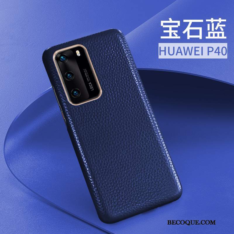 Futerał Huawei P40 Kreatywne Górna Skóra Nowy, Etui Huawei P40 Skóra Bydło Cienkie