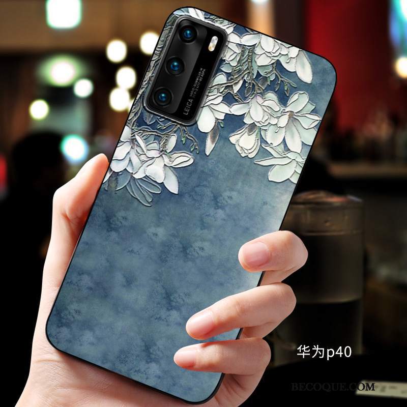 Futerał Huawei P40 Miękki Na Telefon Niebieski, Etui Huawei P40 Ochraniacz