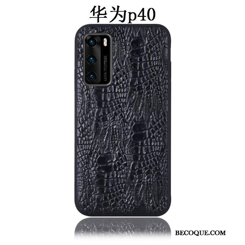 Futerał Huawei P40 Ochraniacz Anti-fall Tylna Pokrywa, Etui Huawei P40 Skóra Na Telefon Krokodyl