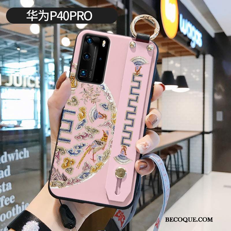 Futerał Huawei P40 Pro Miękki Purpurowy Wzór, Etui Huawei P40 Pro Silikonowe Chiński Styl Pałac