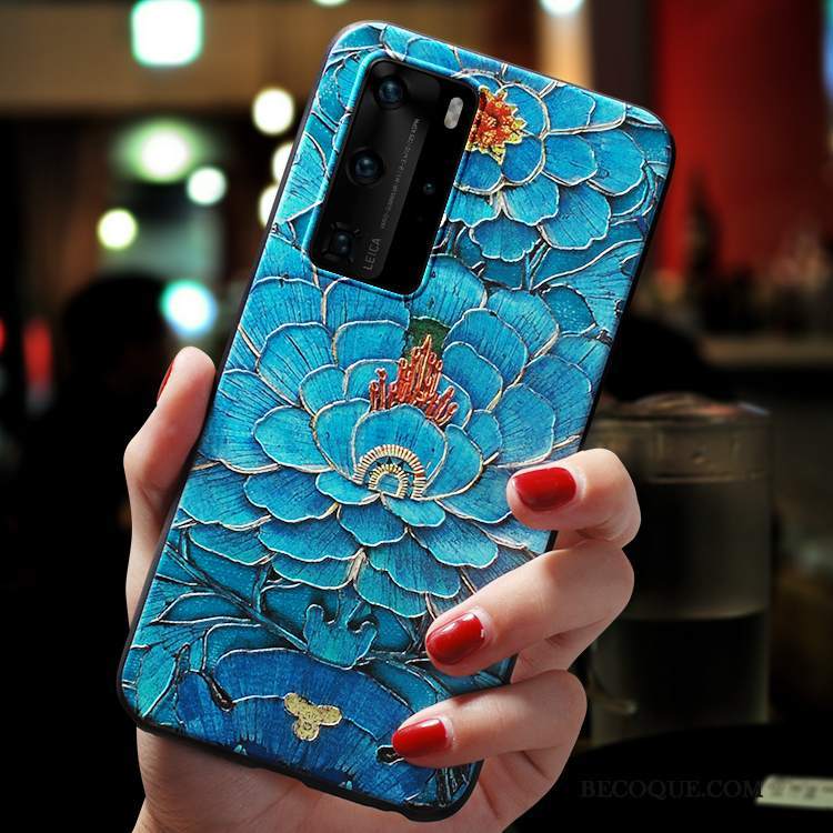 Futerał Huawei P40 Pro Ochraniacz Biały Trójwymiarowy, Etui Huawei P40 Pro Torby Anti-fall Osobowość